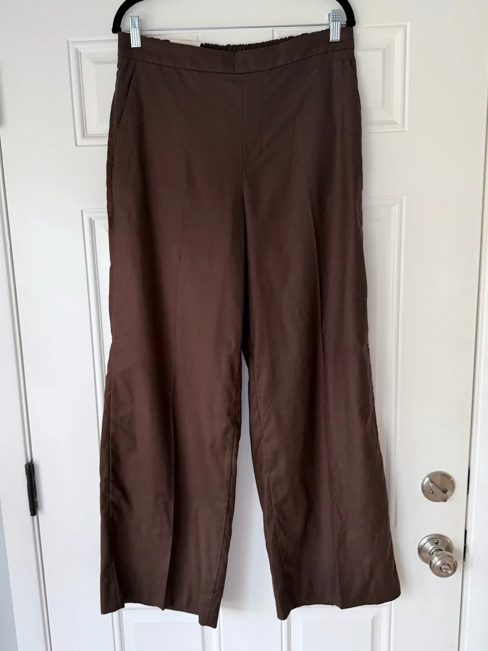 NWT BANANA REPUBLIC SIZE M Hayden Wide Leg Linen Blend Pull On pant pants brown